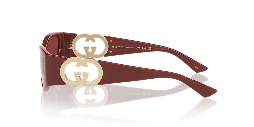 GUCCI GG1824S Burgundy - Women Luxury Sunglasses, Red Lens