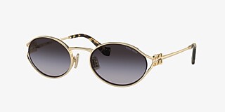 Miu Miu MU 52YS 54 Grau Verlaufstönung & Hellgold Sunglasses  