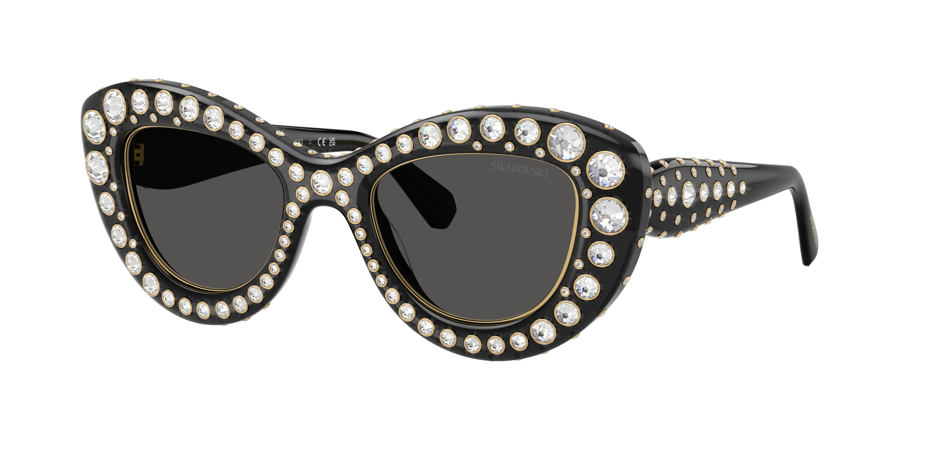 Swarovski Woman Sunglass SK6060 -  Frame color: Transparent Dark Grey, Lens color: Dark Grey
