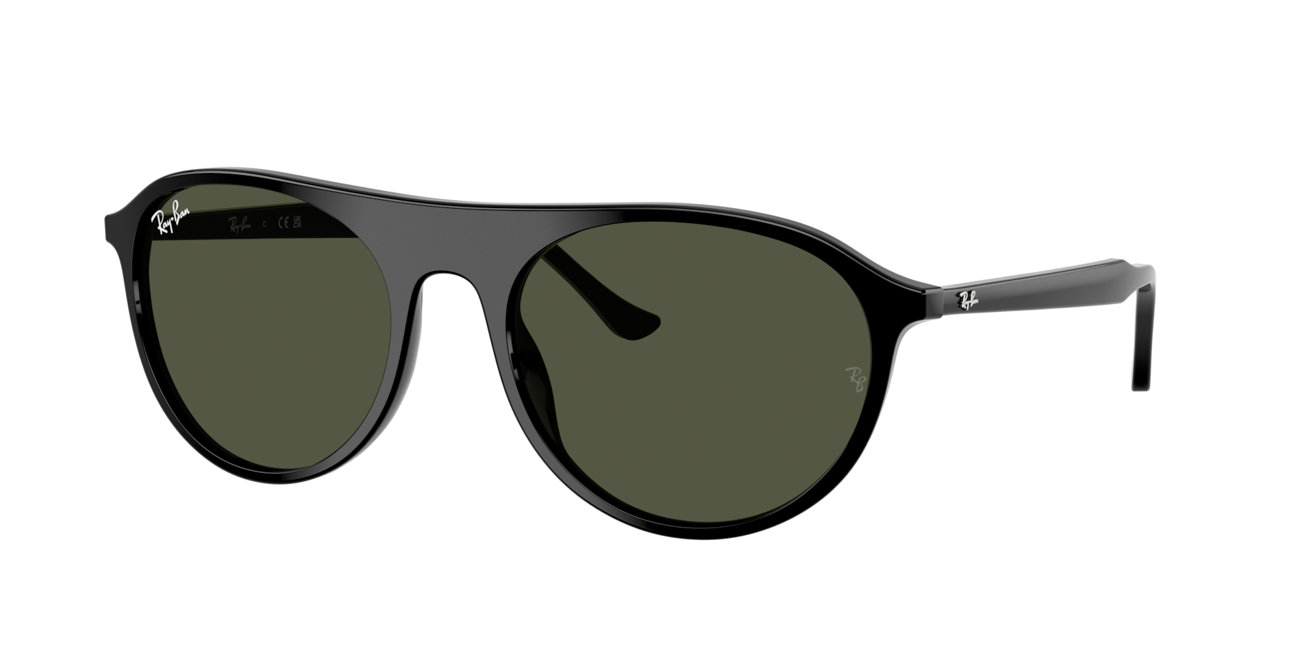 Ray-Ban Unisex Sunglass RB2215 - Frame color: Black, Lens color: Green