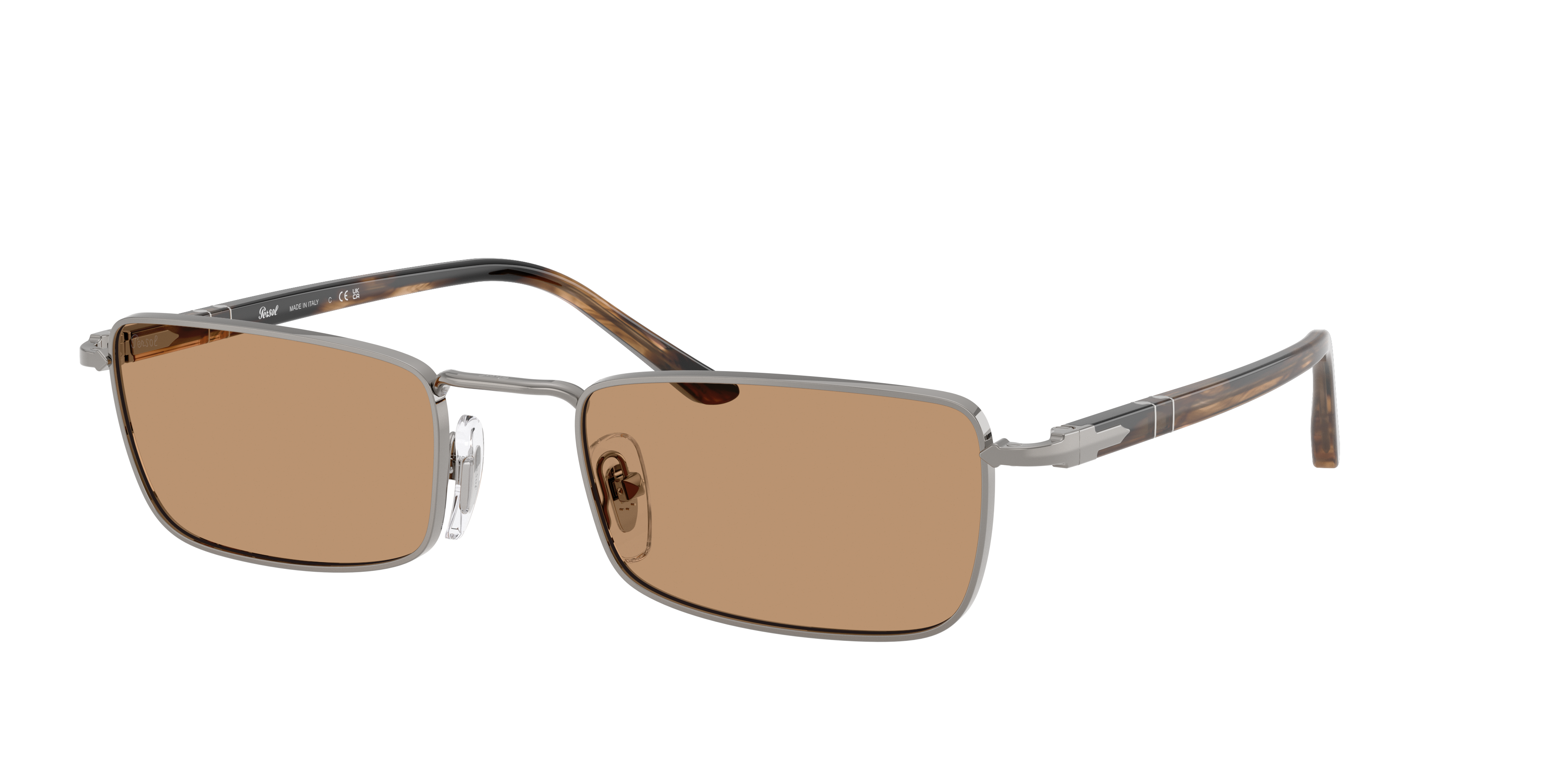 Persol Unisex Sunglass PO1025S -  Frame color: Gunmetal, Lens color: Brown