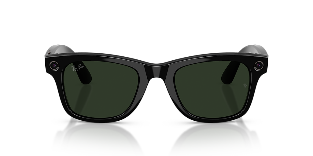 RW4012 Ray-Ban Meta Wayfarer Black - Unisex Sunglasses, Clear/Graphite Green Lens