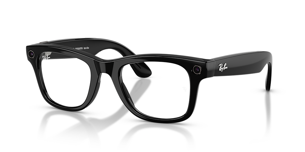 RW4012 Ray-Ban Meta Wayfarer Black - Unisex Sunglasses, Clear/Graphite Green Lens