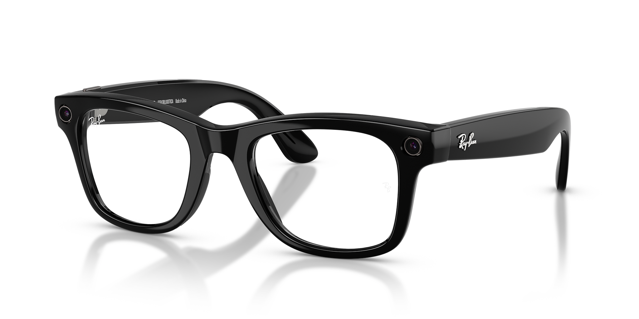 RW4012 Ray-Ban Meta Wayfarer Black - Unisex Sunglasses, Clear/Graphite Green Lens