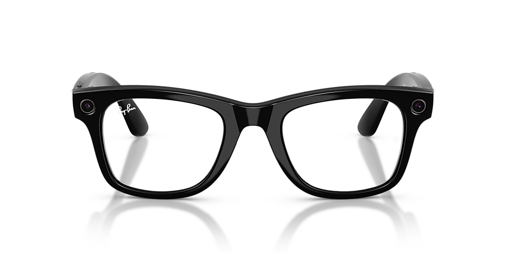 RW4012 Ray-Ban Meta Wayfarer Black - Unisex Sunglasses, Clear/Graphite Green Lens