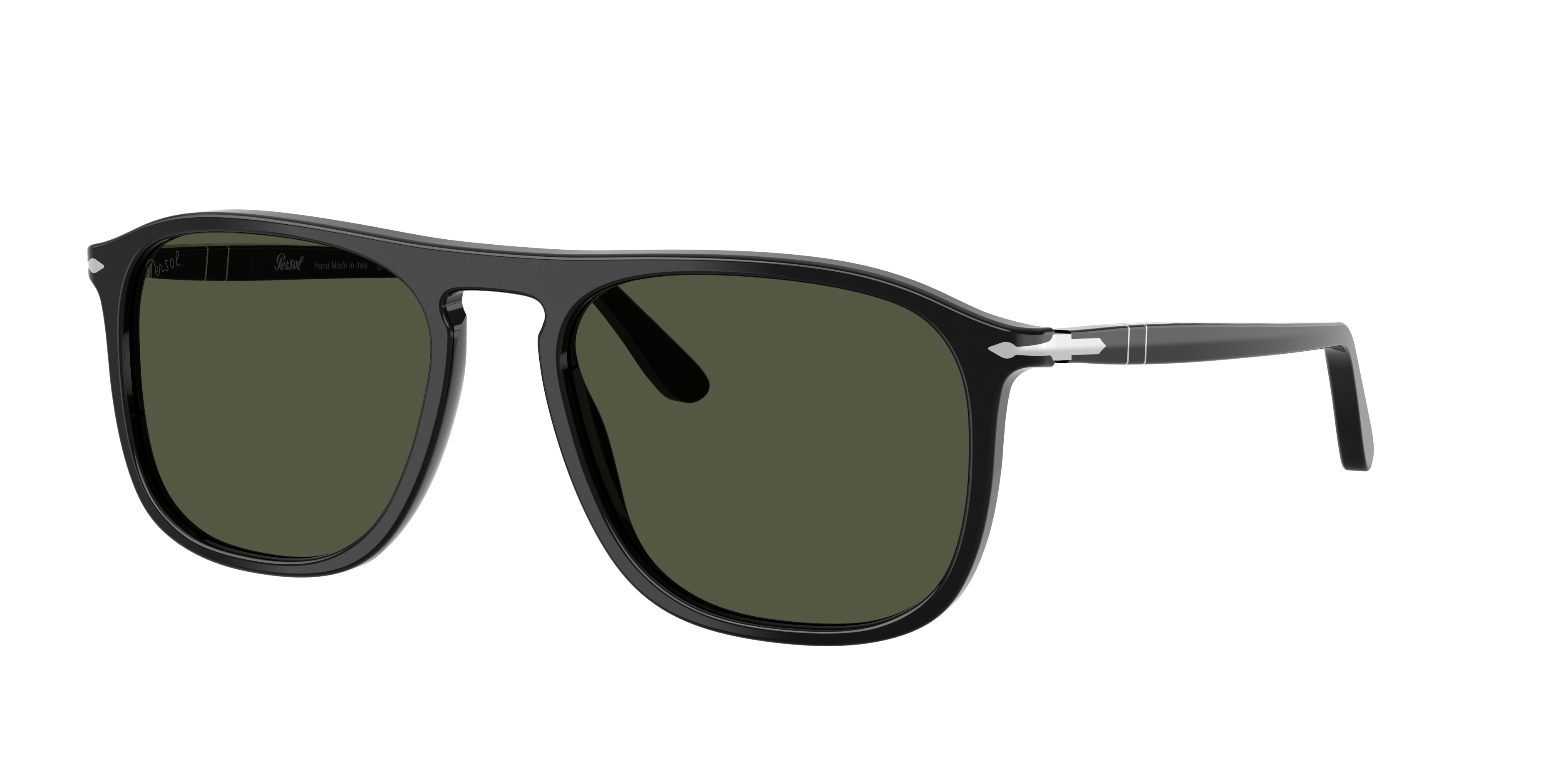 Persol Unisex Sunglass PO3392S -  Frame color: Black, Lens color: Green