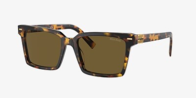 Miu Miu MU 13ZS 55 Dark Brown & Honey Havana Sunglasses | Sunglass  