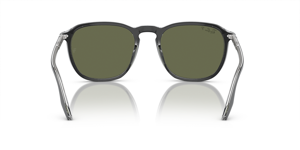 RAY-BAN RB2203 Black On Transparent - Unisex Sunglasses, Green Lens