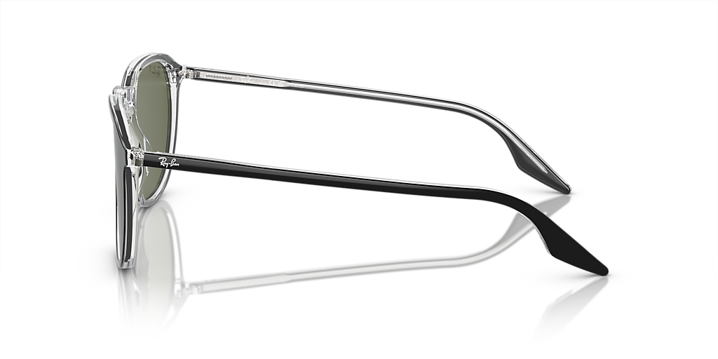 RAY-BAN RB2203 Black On Transparent - Unisex Sunglasses, Green Lens