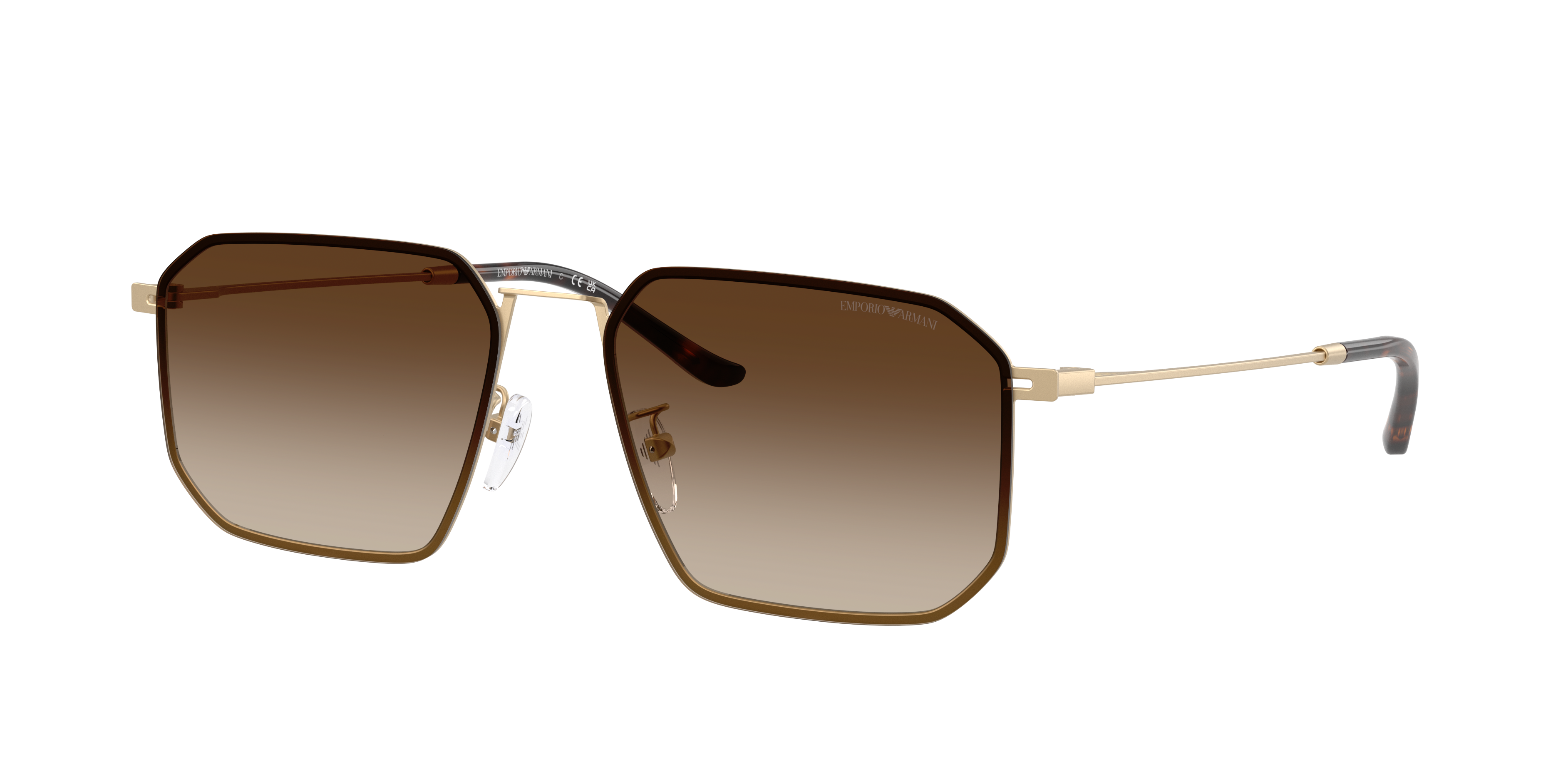Emporio Armani Man Sunglass EA2165D -  Frame color: Matte Pale Gold, Lens color: Gradient Brown