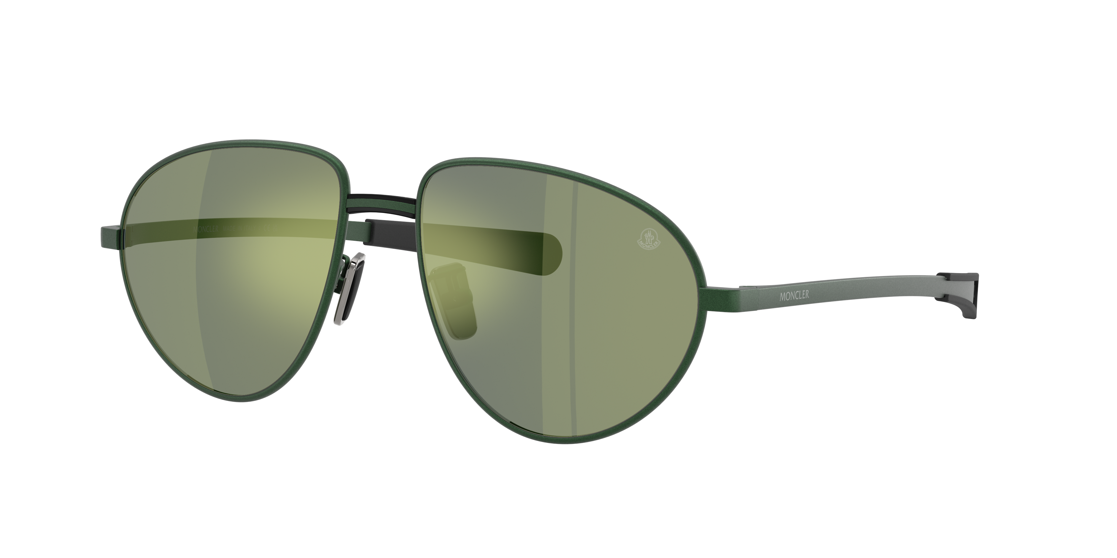 Moncler Unisex Sunglasses Me4009 Vizla In Mirror Green