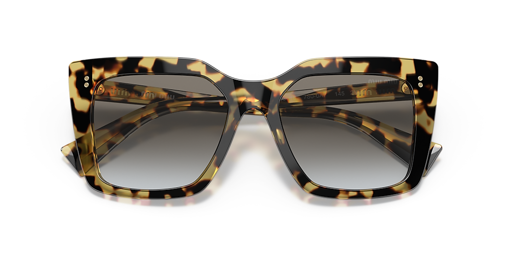 【MIU MIU】お買得★TORTOISE SHELL SQUARE サングラス Miu Miu MU 04ZS S (50 - 18) with Brown lenses and Tortoise
