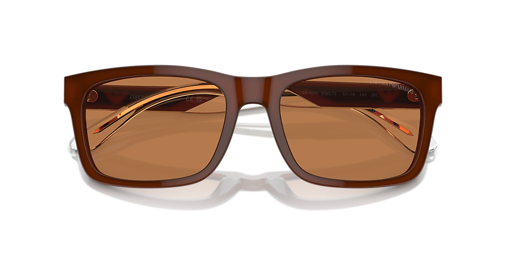 EMPORIO ARMANI 遠視用メガネ ブラウン Emporio Armani EA4224 L (57 - 19) with Brown lenses and