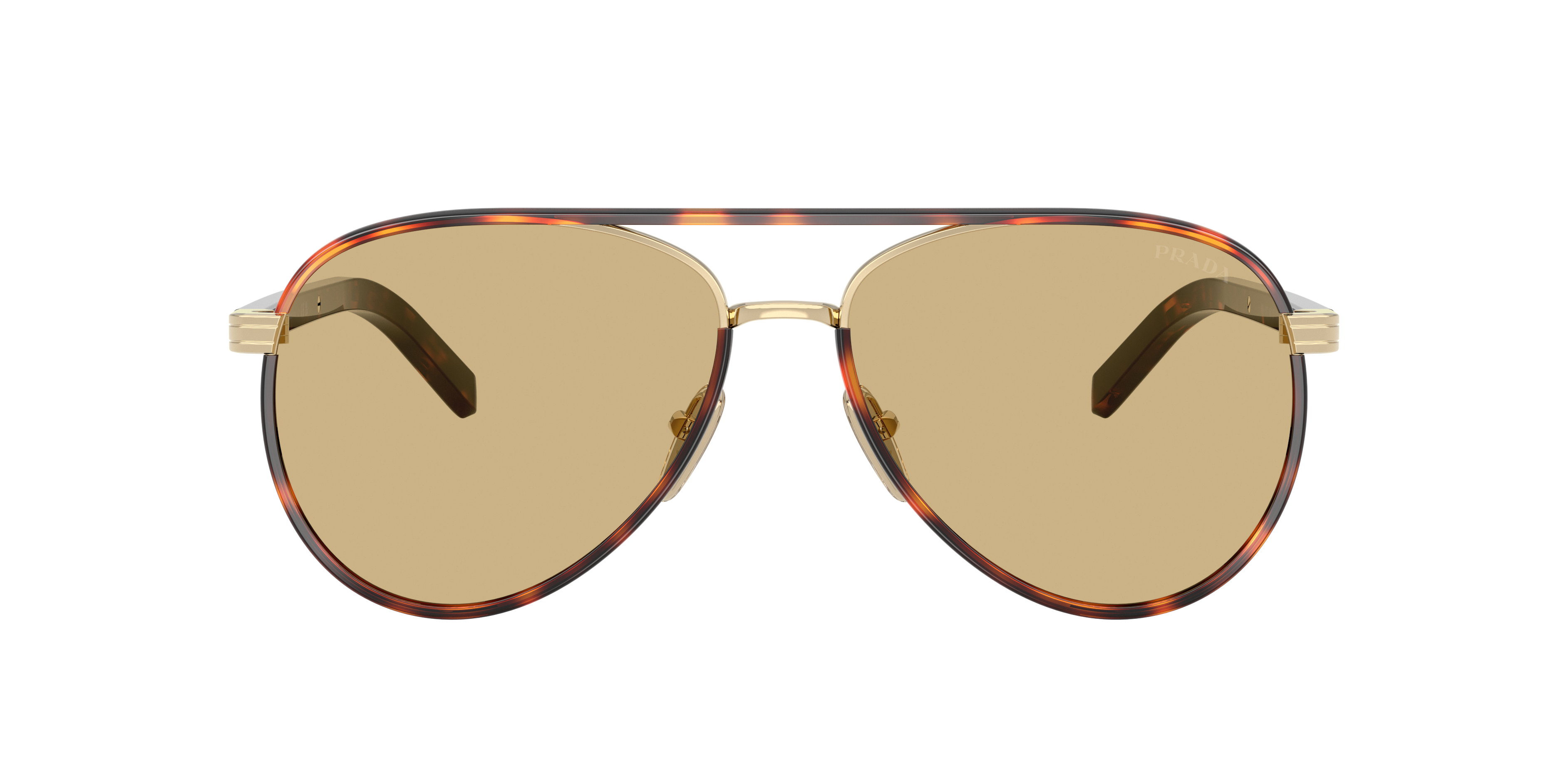 Prada Pr B57s Aviator Steel Sunglasses In Yellow