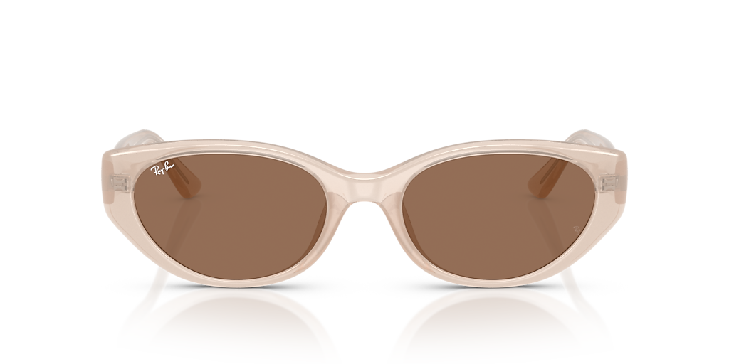 RAY-BAN RB4457D Bio-Based Opal Beige - Unisex Sunglasses, Dark Brown Lens