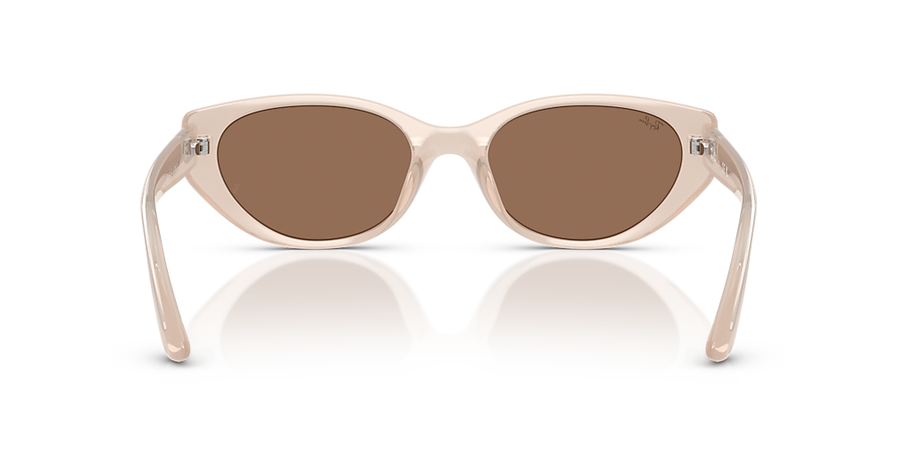 RAY-BAN RB4457D Bio-Based Opal Beige - Unisex Sunglasses, Dark Brown Lens