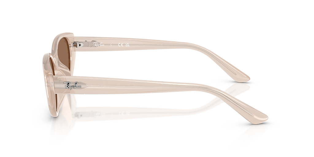 RAY-BAN RB4457D Bio-Based Opal Beige - Unisex Sunglasses, Dark Brown Lens