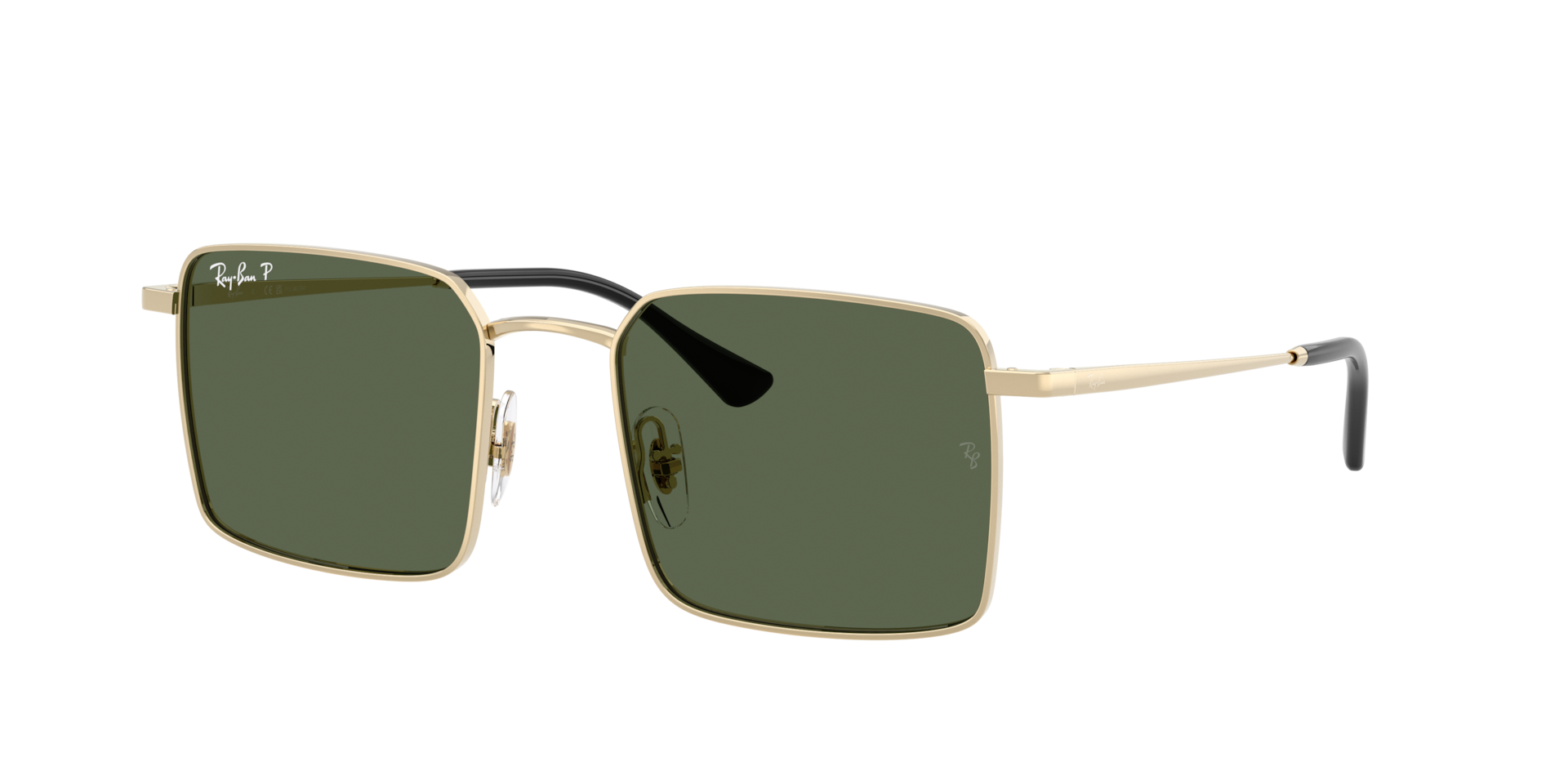 Ray-Ban Unisex Sunglass RB3782 Idan Bio-Based -  Frame color: Pale Gold, Lens color: Dark Green Polarized