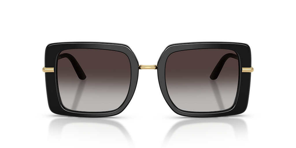 DOLCE&GABBANA DG4491 Top Black On Leo - Women Luxury Sunglasses, Grey Gradient Lens