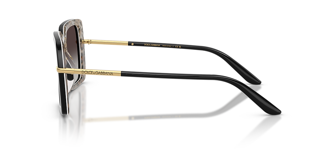 DOLCE&GABBANA DG4491 Top Black On Leo - Women Luxury Sunglasses, Grey Gradient Lens