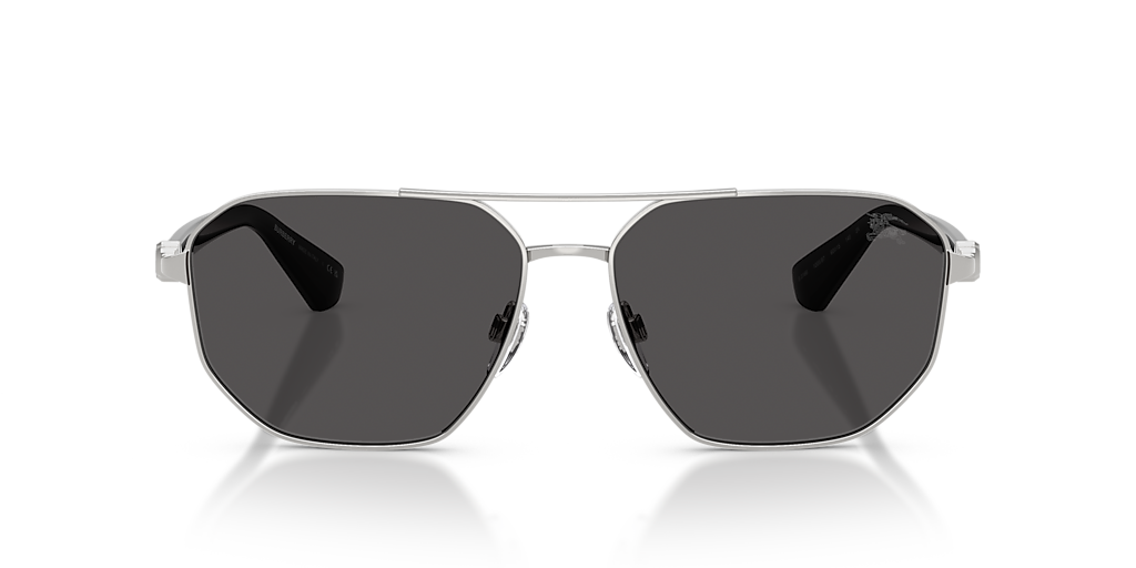 BURBERRY BE3166 Light Gold - Men Luxury Sunglasses, Petrol Green Mirror Silver Lens