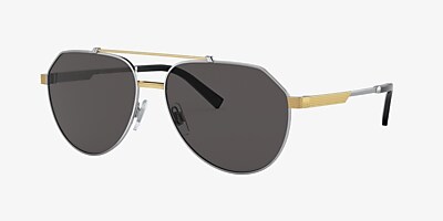 Dolce&Gabbana DG2288 59 Dark Grey & Silver/Gold Sunglasses  