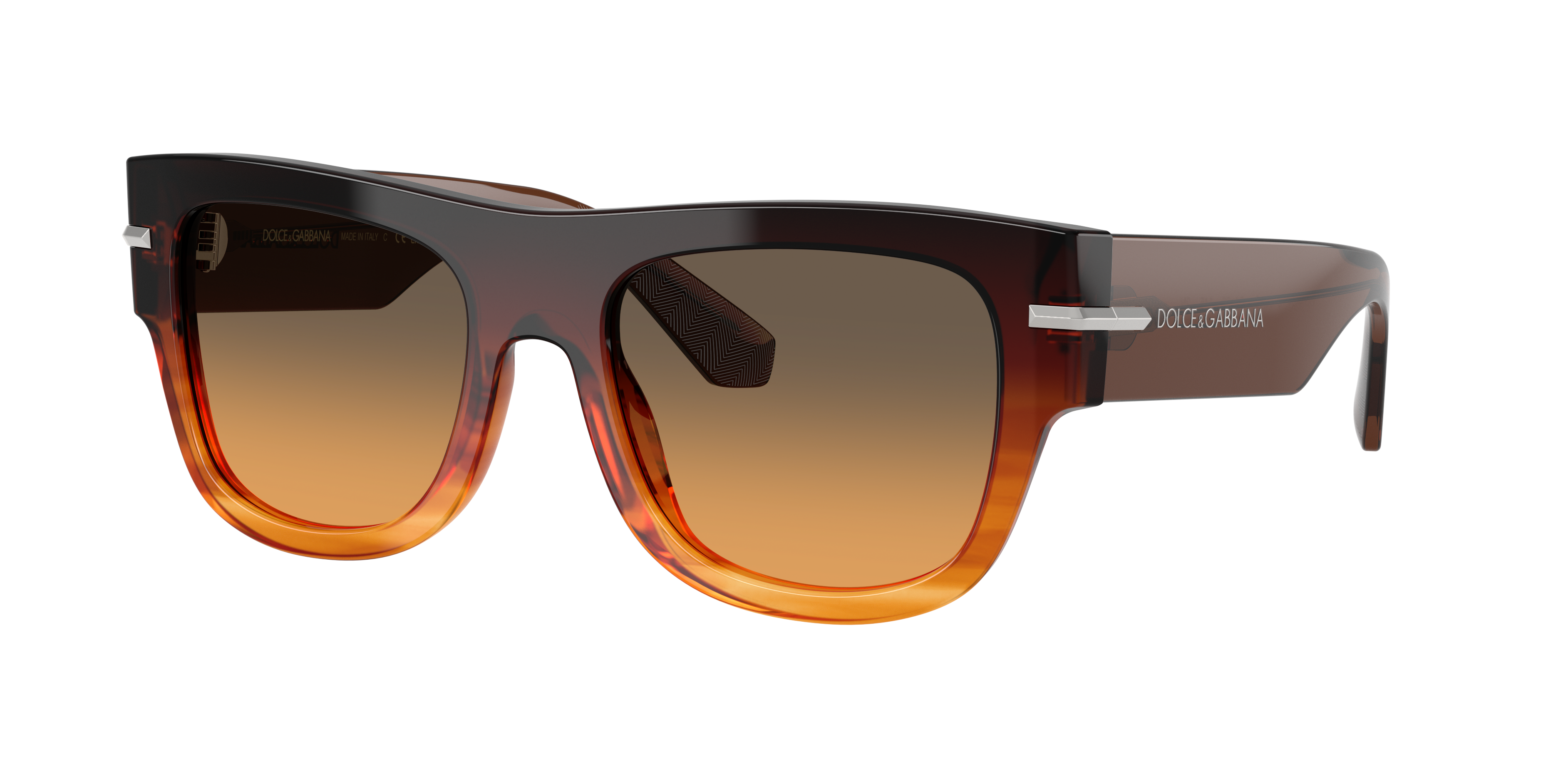 Dolce&Gabbana Man Sunglass DG4484 -  Frame color: Gradient Striped Brown, Lens color: Orange Gradient Light Green
