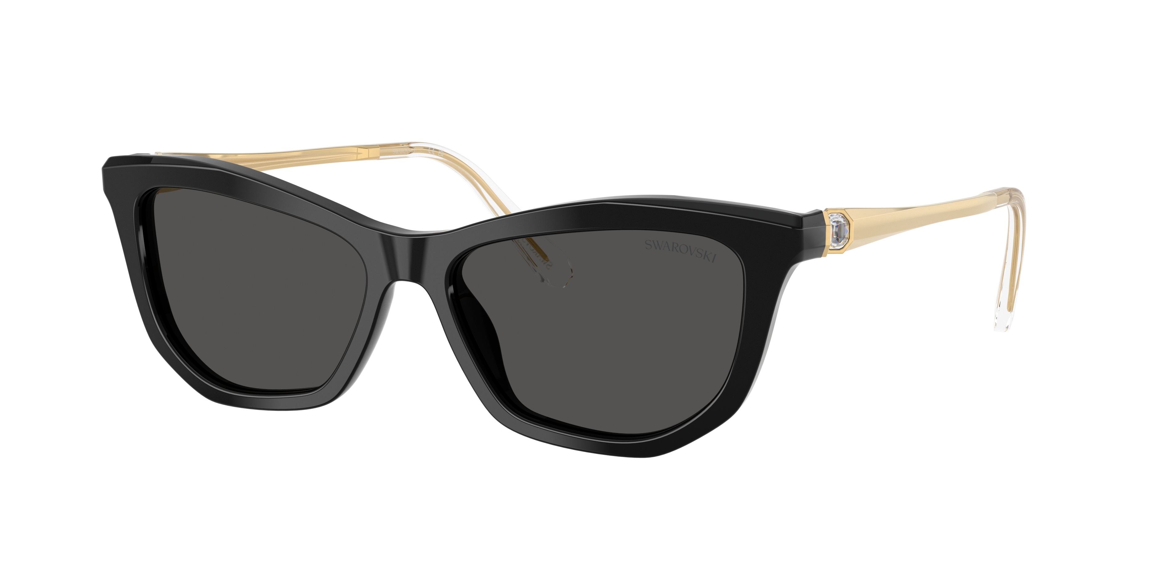 Swarovski Woman Sunglass SK6057 -  Frame color: Black, Lens color: Dark Grey