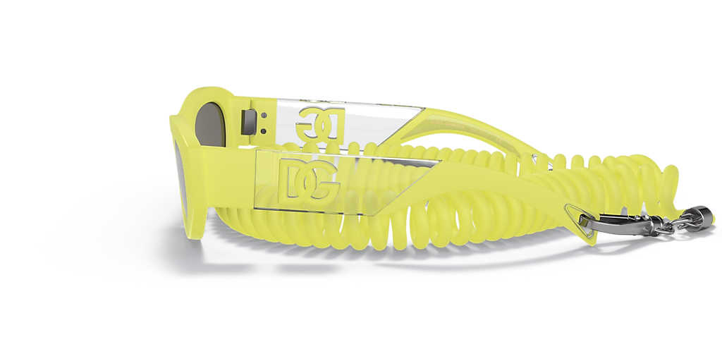 DOLCE&GABBANA DG6174 Yellow Rubber - Men Luxury Sunglasses, Light Grey Mirror Silver Lens