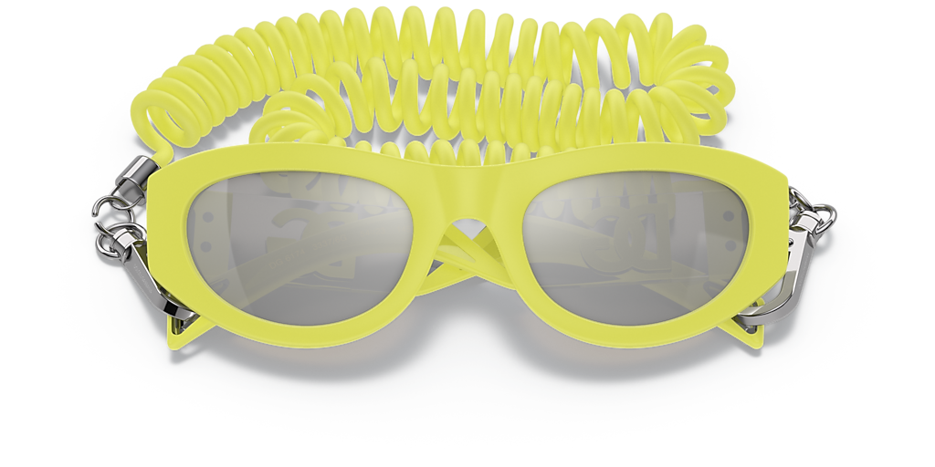 DOLCE&GABBANA DG6174 Yellow Rubber - Men Luxury Sunglasses, Light Grey Mirror Silver Lens