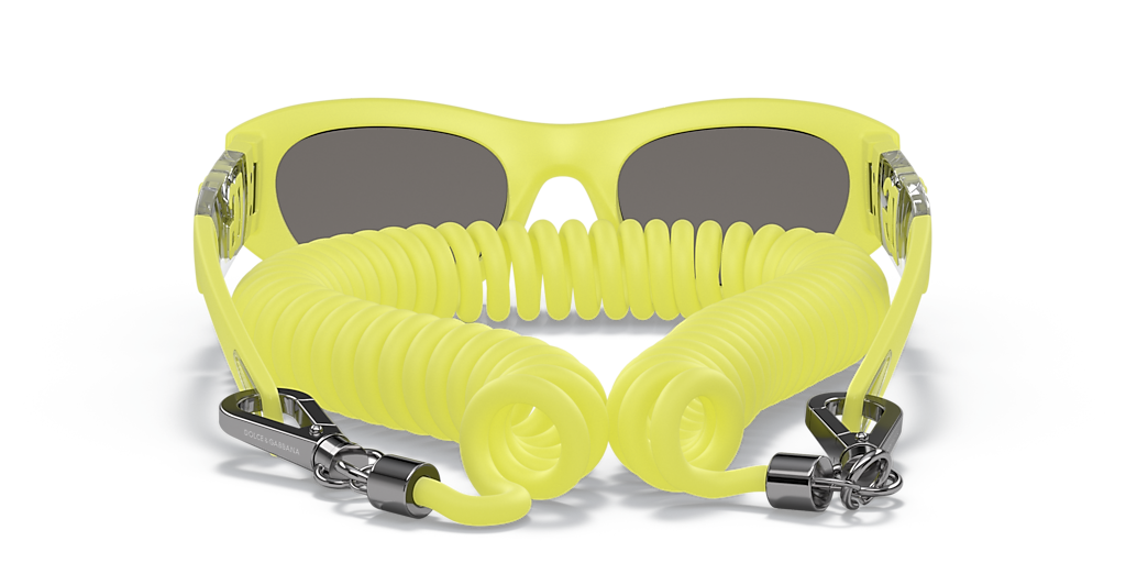 DOLCE&GABBANA DG6174 Yellow Rubber - Men Luxury Sunglasses, Light Grey Mirror Silver Lens