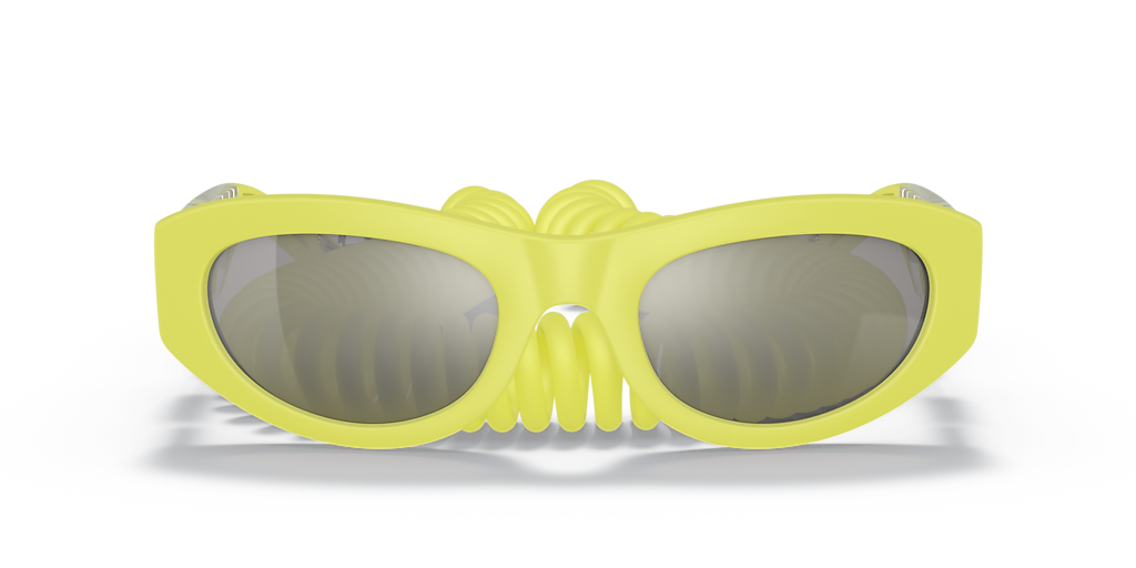 DOLCE&GABBANA DG6174 Yellow Rubber - Men Luxury Sunglasses, Light Grey Mirror Silver Lens