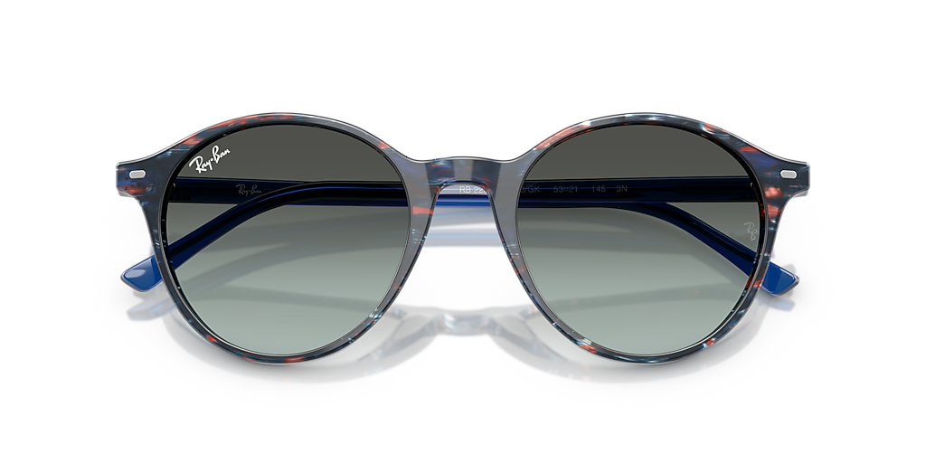 Ray-Ban Silver Frame blue/Gray Lens Round Sunglasses NEW ROUND Sunglasses in Silver and Clear Gradient Blue  main image 4