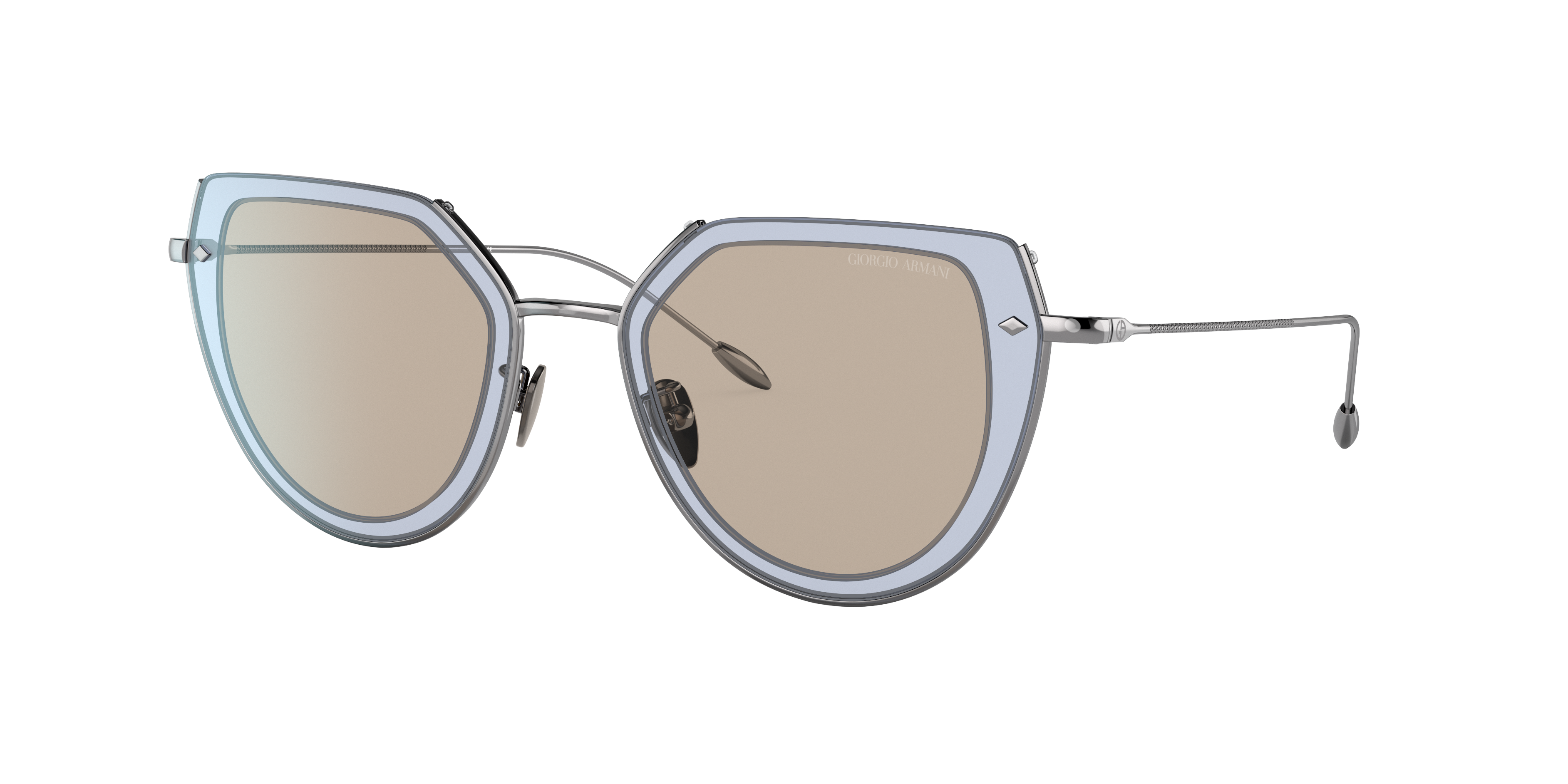 Giorgio Armani Damen Hellbraun Frau Sunglass Ar6119 - Rahmenfarbe: Gunmetal, Linsenfarbe: