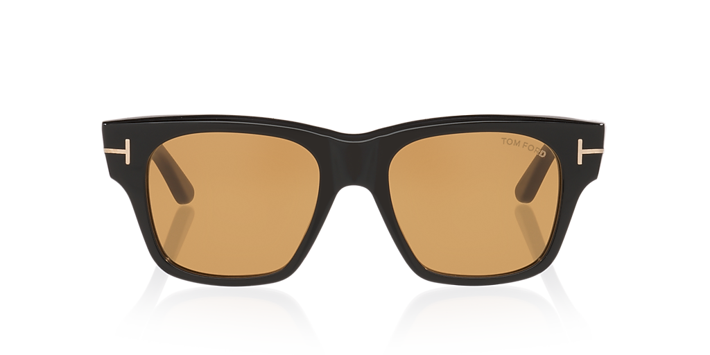 TOM FORD FT1280 Black Shiny - Men Luxury Sunglasses, Yellow Lens