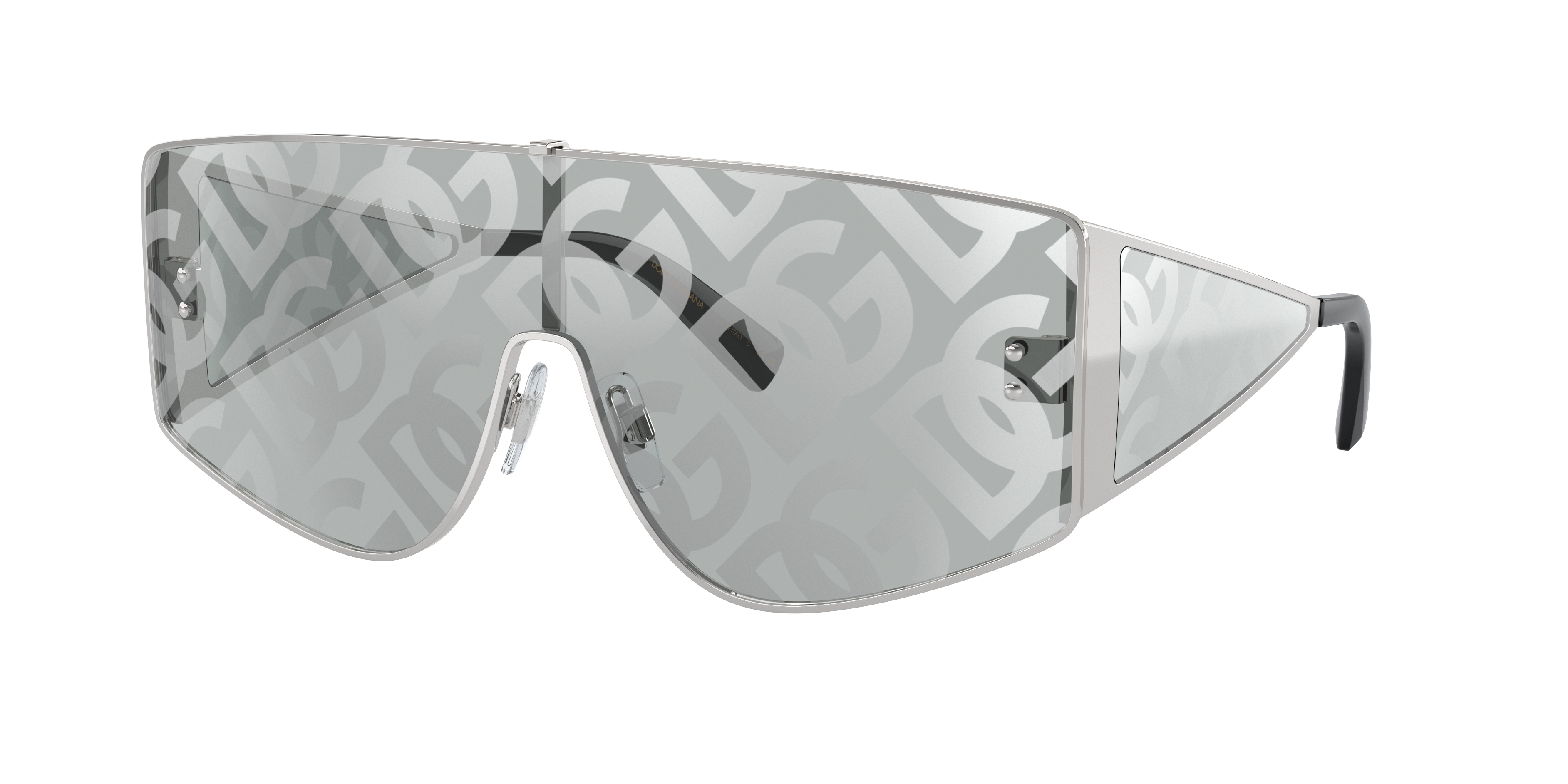 Dolce & Gabbana Sharped Mask-frame Sunglasses In Gray