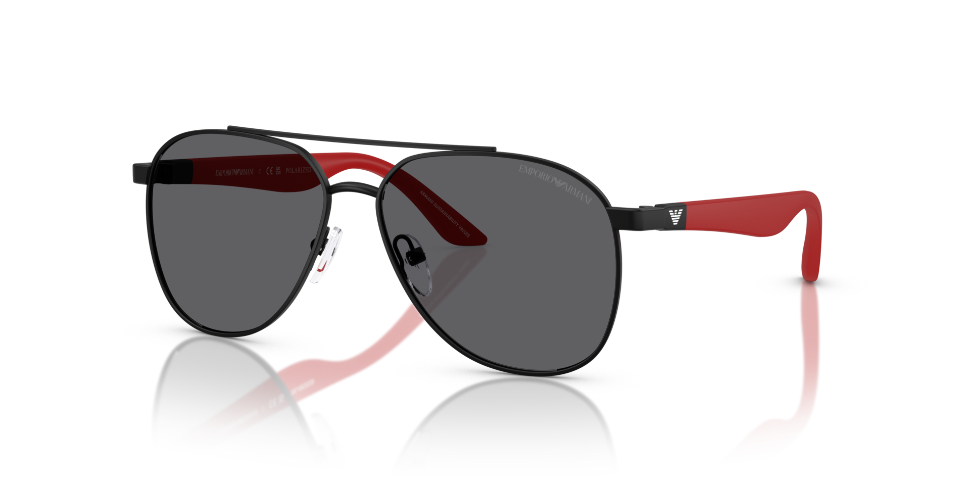 Emporio Armani Red and Black Sunglasses Emporio Armani EA4114-56766Q Men main image 4