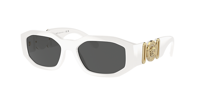 Versace VE4361 Biggie 53 Dark Grey & White Sunglasses | Sunglass  