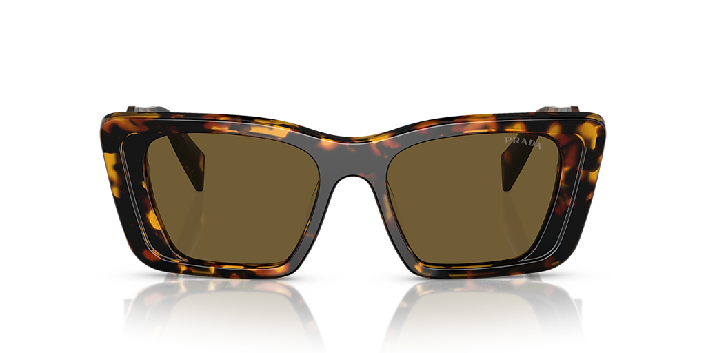 PRADA PR 08YS Écaille de tortue Miel - Lunette de Soleil de Luxe pour Femme - verres Marron foncé