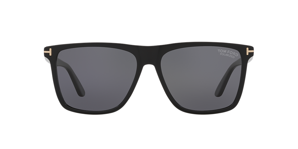 TOM FORD Fletcher Black Shiny - Men Luxury Sunglasses, Grey Lens