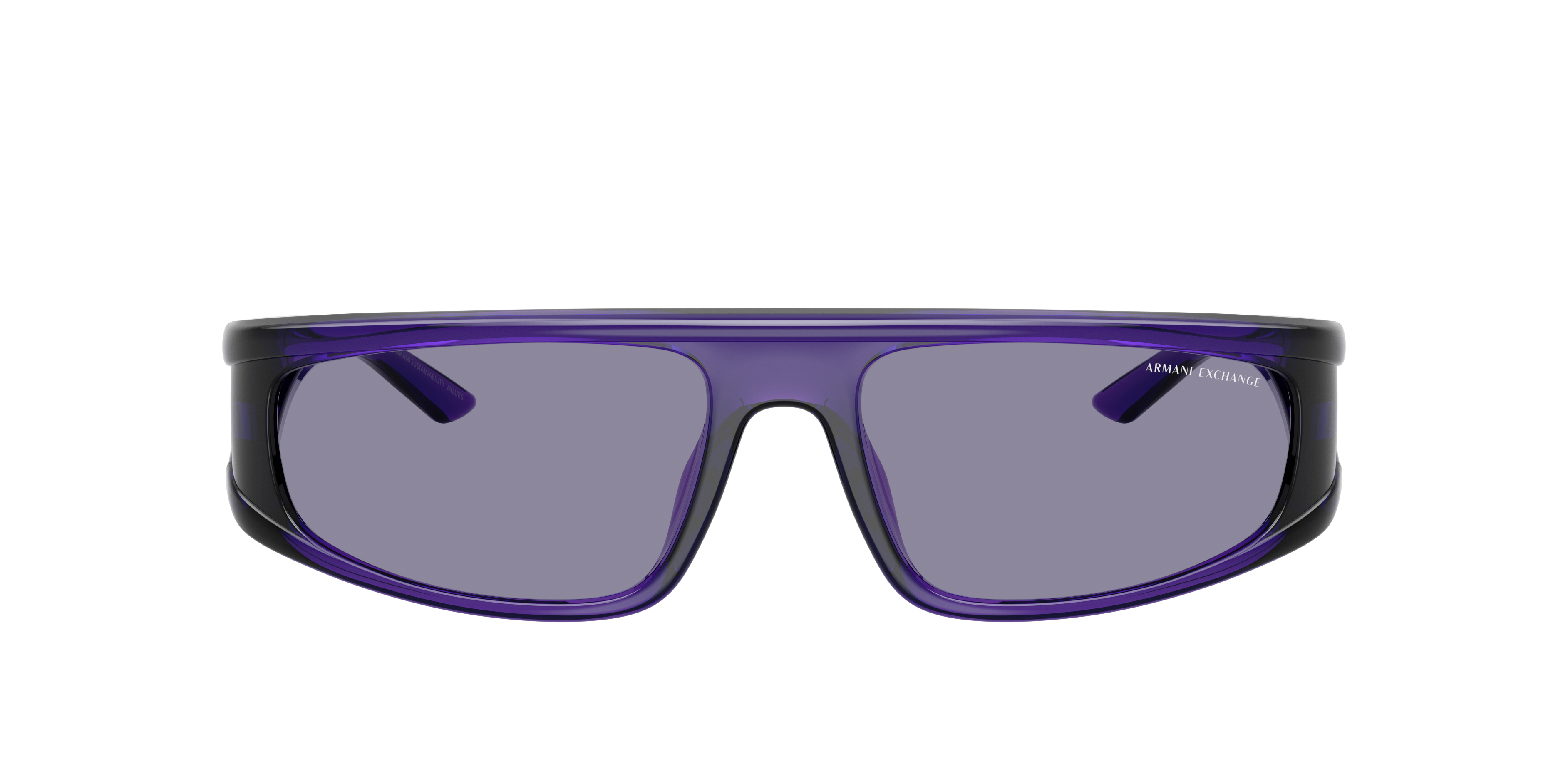 Armani Exchange Ax 4159su 8385ak 59mm Unisex Irregular Sunglasses In Violet Mirror Internal Silver