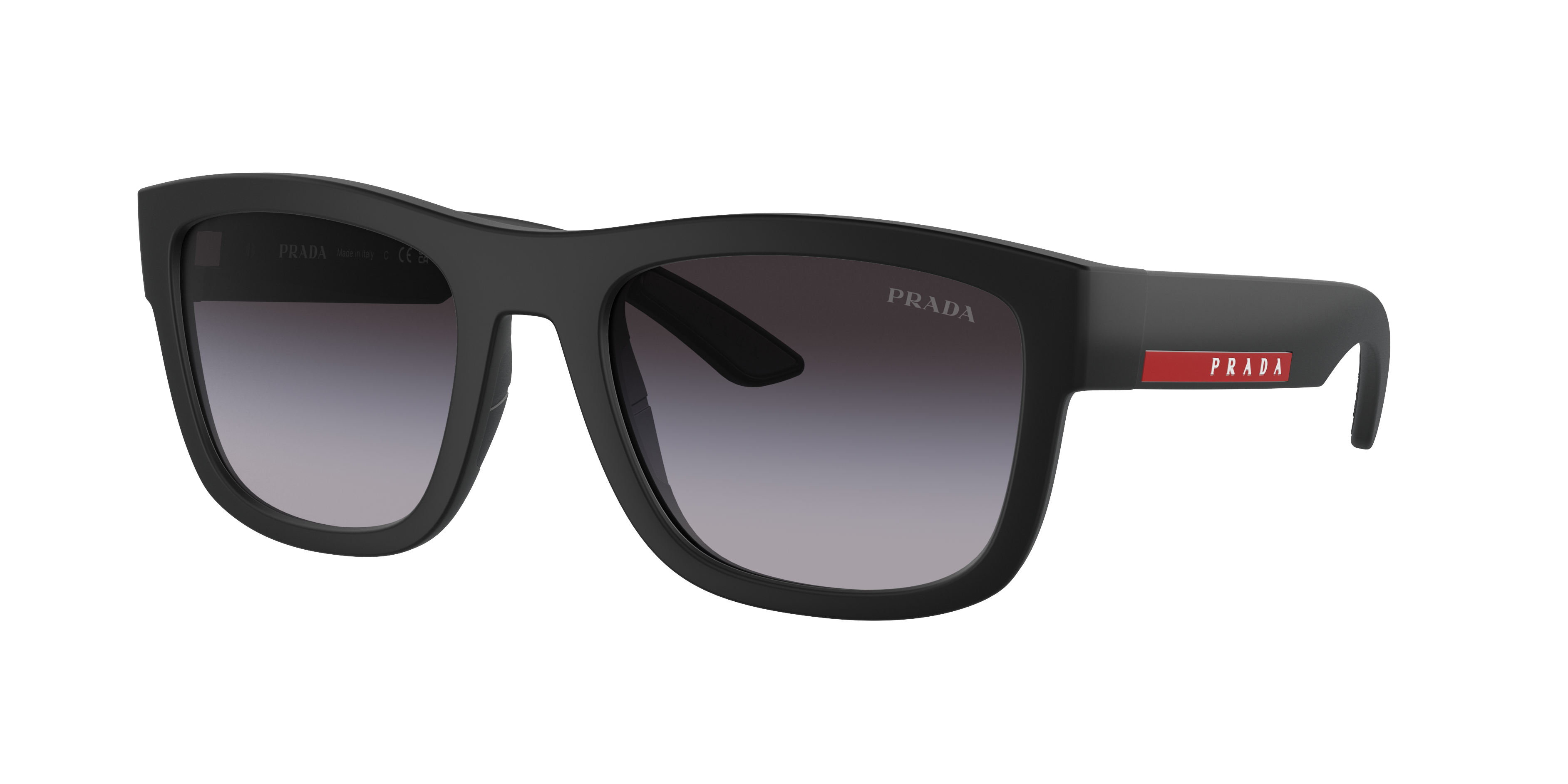 Prada Linea Rossa Man Sunglass PS 01ZS -  Frame color: Matte Black, Lens color: Grey Gradient