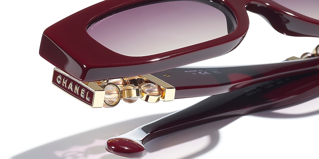Chanel Rectangle Sunglasses CH5544 XS (53 - 17) with Red lenses
