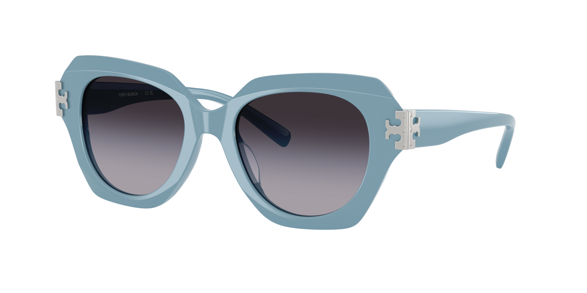 Tory Burch Woman Sunglass TY7215U - Frame color: Milky Light Blue, Lens color: Grey Gradient