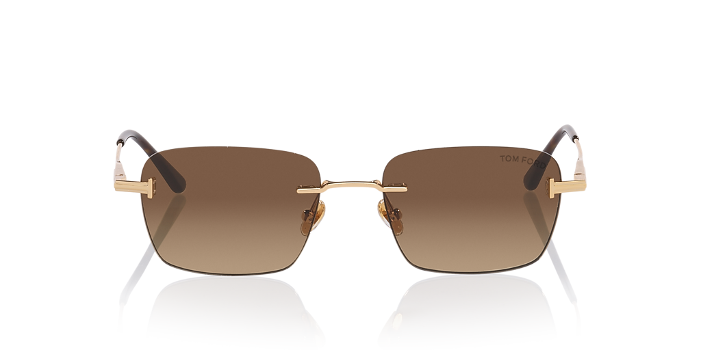 Tom Ford Jake-02 XXL (54 - 18) with Brown lenses and Gold frame