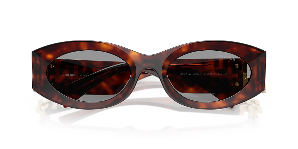 MIU MIU MU 11WS 0MU 11WS Mahogany Havana - Women Luxury Sunglasses, Grey Lens
