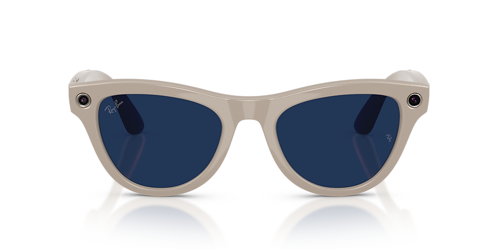 RW4014 Ray-Ban Meta Skyler Chalky Grey - Unisex Sunglasses, Clear/Sapphire Lens