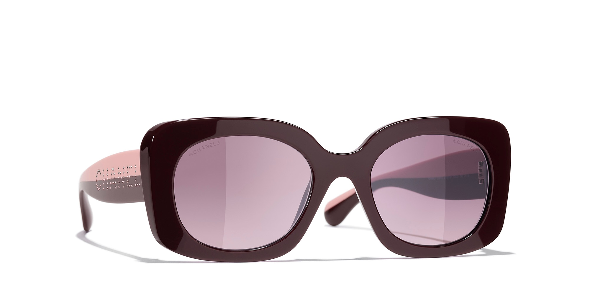 Chanel Woman Sunglass Square Sunglasses CH5563B CH5563B -  Frame color: Red Vendome, Lens color: Red