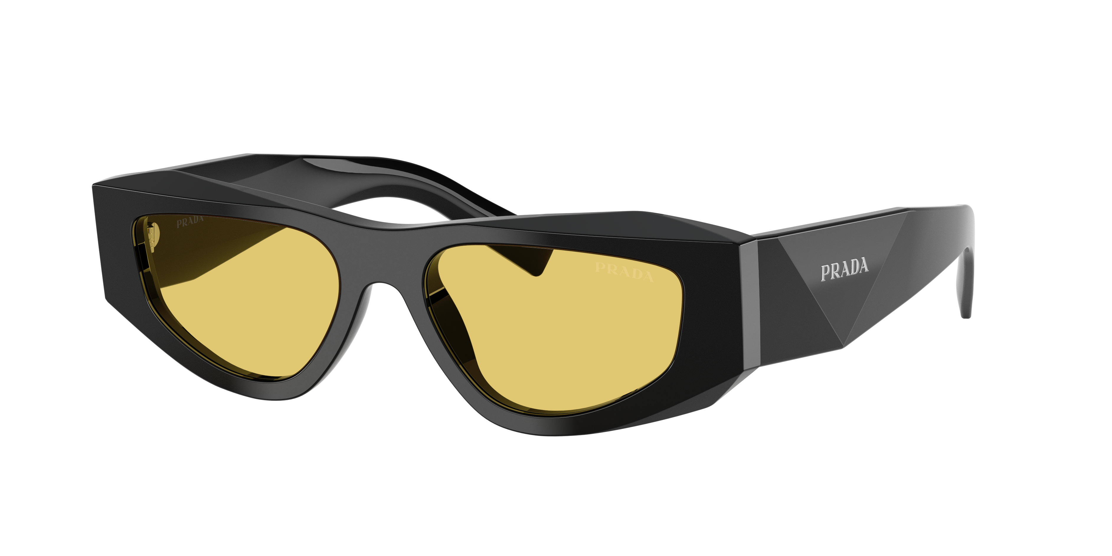 PRADA サングラス 32808 ブラックフレーム イエローレンズ Prada PR B19SF M (53 - 17) with Yellow lenses and Black frame