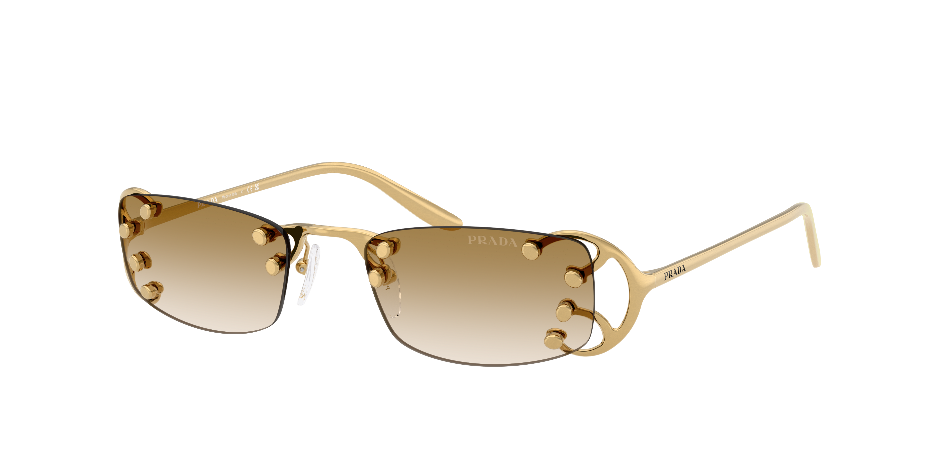 Prada Woman Sunglass Pr C57s In Gold